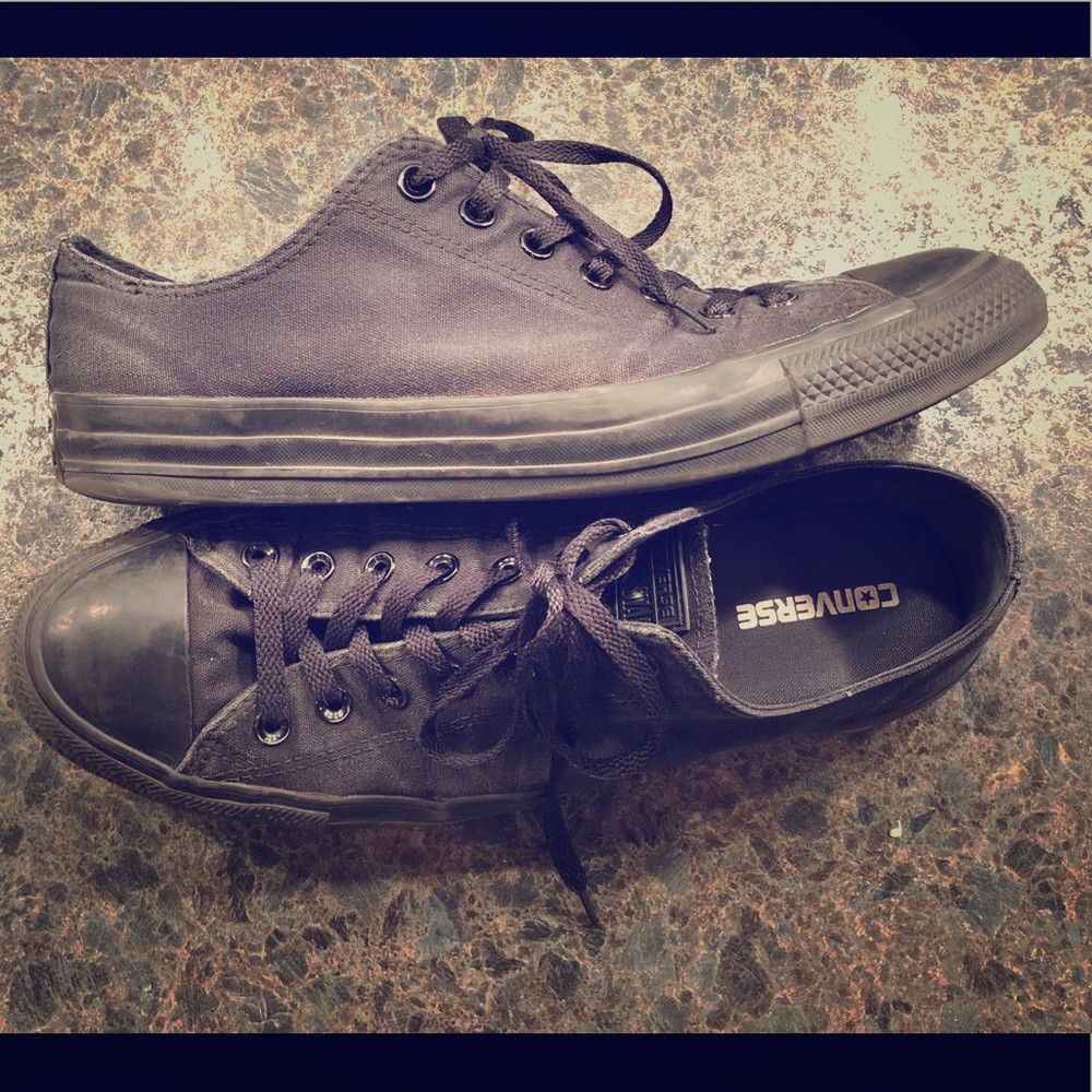 All Black Classic Converse Shoes